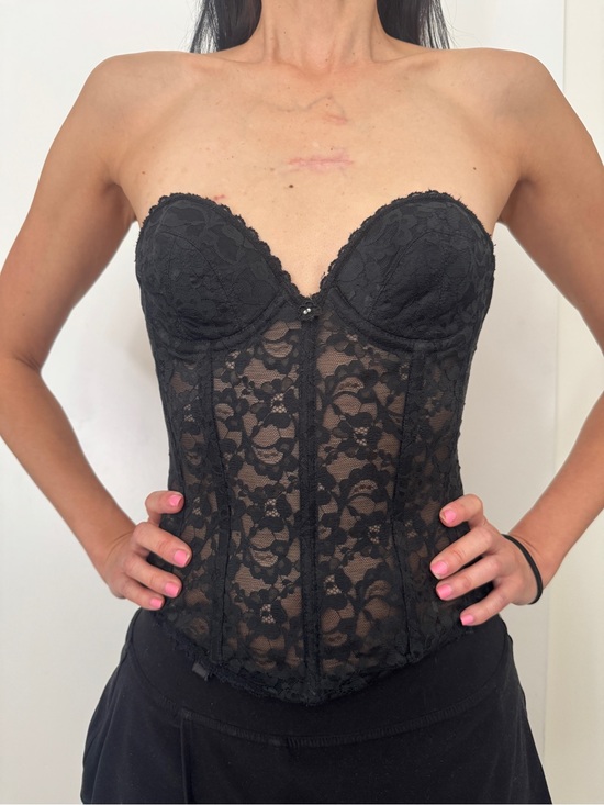 Private Moments Other - Vintage Black Lace Bustier Corset Top - Private Moments 32B